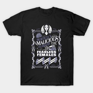 Morticia's Malicious Floristry - Creepy Cute Goth Girl T-Shirt